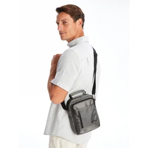 LCW ACCESSORIES ANTRASİT Ayarlanabilir Askılı Erkek Omuz Çantası