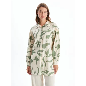 LCW Modest EKRU Desenli Kadın Gömlek Tunik