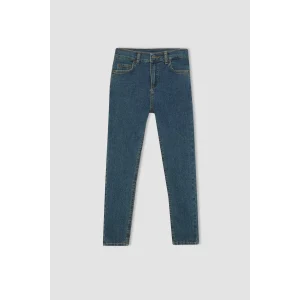 Defacto B5564 Yeşil Erkek Çocuk Slim Fit Düz Paça Jean Basic Pantolon