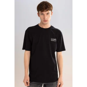 Defacto C5824 Siyah Regular Fit Bisiklet Yaka Atatürk Baskılı Kısa Kollu Tişört