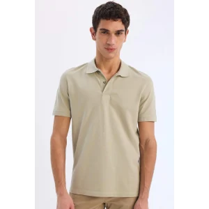 Defacto C1293 Haki New Regular Fit Kısa Kollu Basic Düz Polo Tişört