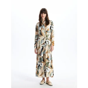 LCWAIKIKI Classic KARIŞIK Desenli Uzun Kollu Kadın Gömlek Elbise