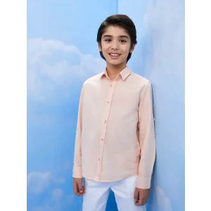 LCW Kids PEMBE Basic Uzun Kollu Poplin Erkek Çocuk Gömlek