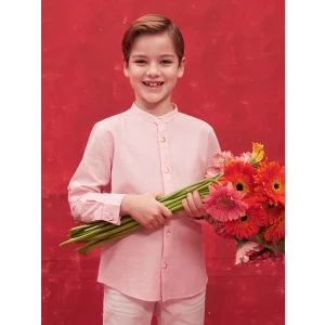 LCW Kids PEMBE Hakim Yaka Basic Uzun Kollu Erkek Çocuk Gömlek