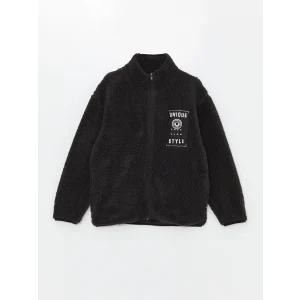LCW Kids ANTRASİT Rahat Kalıp Dik Yaka Polar Erkek Çocuk Fermuarlı Sweatshirt