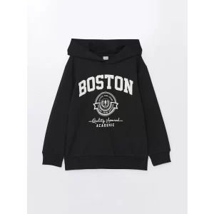 LCW Kids SİYAH Rahat Kalıp Kapüşonlu Erkek Çocuk Sweatshirt