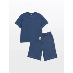 LCW Kids LACİVERT Rahat Kalıp Erkek Çocuk Tişört ve Şort