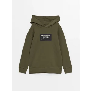 LCW Kids HAKİ Rahat Kalıp Kapüşonlu Erkek Çocuk Tişört