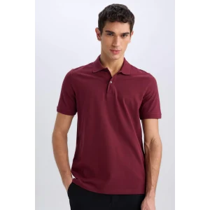 Defacto C1293 Bordo New Regular Fit Kısa Kollu Basic Düz Polo Tişört