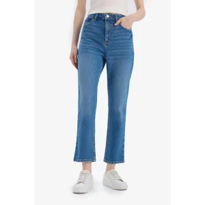 Defacto D7980 Mavi Mary Vintage Straight Fit Yüksek Bel Düz Paça Jean Pantolon