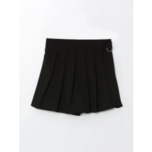 LCW Kids SİYAH Beli Lastikli Pileli Kız Çocuk Şort Etek