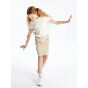 LCW Kids BEJ Beli Lastikli Kız Çocuk Kargo Etek