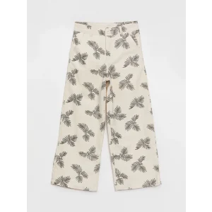 LCW Kids EKRU Beli Ayarlanabilir Lastikli Kız Çocuk Pantolon