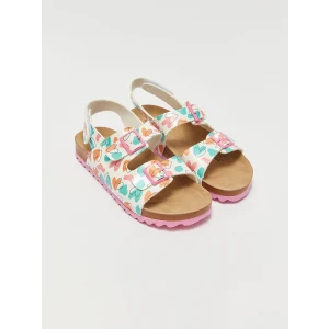 LCW STEPS BEYAZ Baskılı Kız Çocuk Sandalet