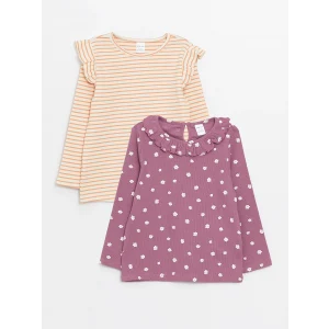 LCW Kids MOR Bisiklet Yaka Uzun Kollu Kız Bebek Bluz 2li