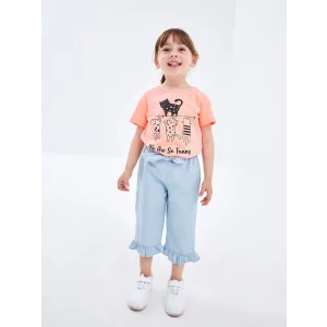 LCW Kids İNDİGO Beli Lastikli Kız Bebek Jean Pantolon