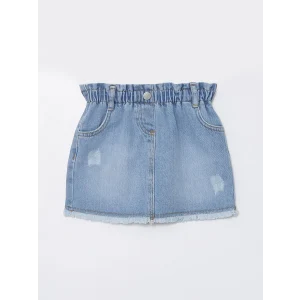 LCW Kids MAVİ Beli Lastikli Kız Bebek Jean Etek