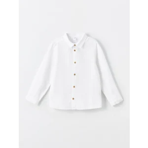 LCW Kids BEYAZ Uzun Kollu Basic Erkek Çocuk Gömlek