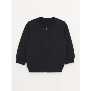 LCW Kids LACİVERT Kolej Yaka Uzun Kollu Basic Erkek Bebek Fermuarlı Sweatshirt