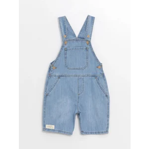 LCW Kids İNDİGO Kare Yaka Askılı Erkek Bebek Jean Salopet