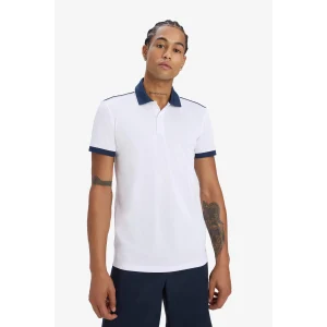Defacto D9780 Beyaz DeFactoFit Slim Fit Dar Kesim Sporcu Kısa Kollu Pike Polo Tişört