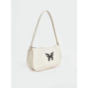 LCW ACCESSORIES EKRU Kelebek Baskılı Kız Çocuk Baget Çanta