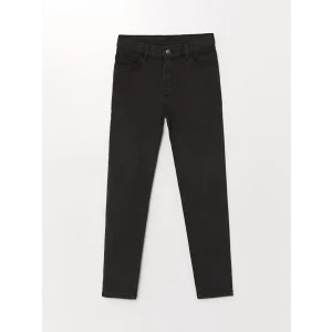 LCW Kids SİYAH Beli Ayarlanabilir Lastikli Erkek Çocuk Jean Pantolon
