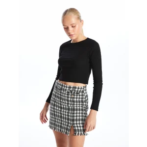 XSIDE SİYAH Bisiklet Yaka Düz Uzun Kollu Kadın Body