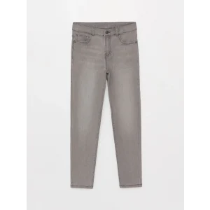 LCW Kids GRİ Beli Ayarlanabilir Lastikli Erkek Çocuk Jean Pantolon