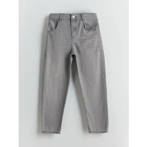 LCW Kids Gri Beli Ayarlanabilir Lastikli Erkek Çocuk Jean Pantolon