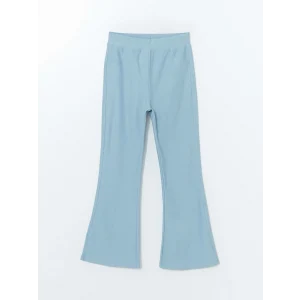 LCW Kids Mavi Beli Lastikli İspanyol Paça Kız Çocuk Tayt