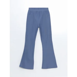 LCW Kids Lacivert Beli Lastikli İspanyol Paça Kız Çocuk Tayt