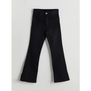 LCW Kids Siyah Beli Ayarlanabilir Lastikli Kız Çocuk Jean Pantolon