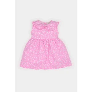Defacto E5812 Pembe Kız Bebek Çiçekli Kolsuz Twill Elbise