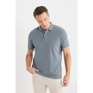 Defacto C1293 Gri %100 Pamuk Regular Fit Kısa Kollu Basic Düz Pike Kumaş Polo Tişört