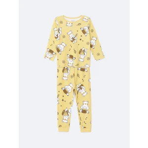 LCW Kids Sari Bisiklet Yaka Erkek Çocuk Pijama Takımı