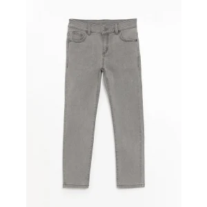LCW Kids Gri Beli Ayarlanabilir Lastikli Erkek Çocuk Jean Pantolon