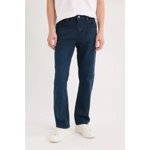 Defacto W7086 İndigo Sergio Regular Fit Normal Kalıp Normal Bel Boru Paça Jean Pantolon