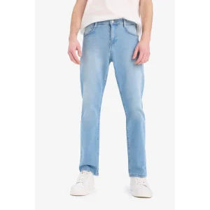 Defacto E2734 Mavi Sergio Regular Fit Normal Kalıp Normal Bel Boru Paça Jean Pantolon