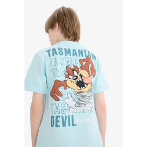 Defacto E4826 Turkuaz Erkek Çocuk Looney Tunes Bisiklet Yaka Kısa Kollu Tişört