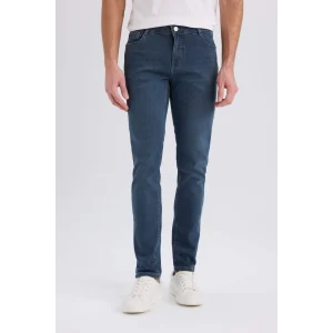 Defacto B3622 İndigo Pedro Slim Fit Dar Kalıp Normal Bel Dar Paça Jean Pantolon