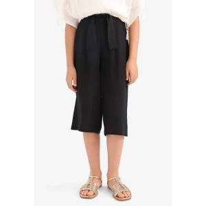 Defacto T3877 Siyah Kız Çocuk Culotte Geniş Paça Viskon Kapri