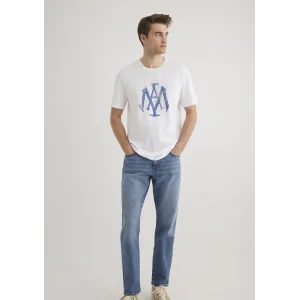 Mavi 065109-620 Mühür Logo Baskılı Beyaz Tişört