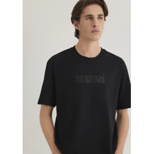 Mavi 0611807-900 Mavi Logo Baskılı Siyah Tişört