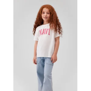 Mavi 7610109-70057 Mavi Logo Baskılı Beyaz Tişört