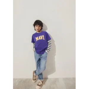 Mavi 6610030-70692 Mavi Logo Baskılı Mor Tişört