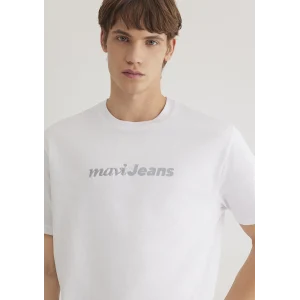 Mavi 0612523-620 Mavi Jeans Baskılı Beyaz Tişört