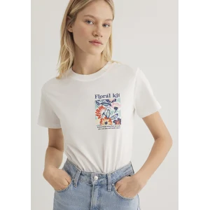 Mavi 1612956-70057 Çiçek Baskılı Ekru Tişört