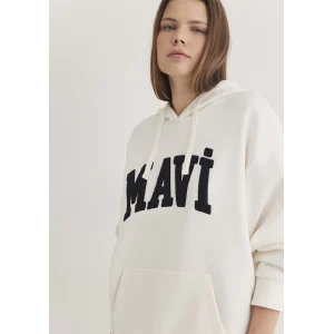 Mavi 1S10175-80194 Mavi Logo Patchli Beyaz Sweatshirt