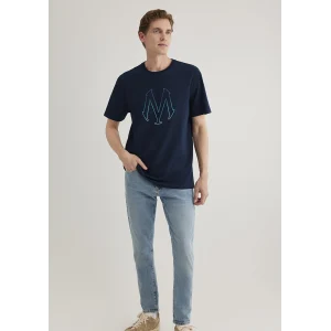 Mavi 0610635-70490 Mavi Logo Baskılı Lacivert Tişört